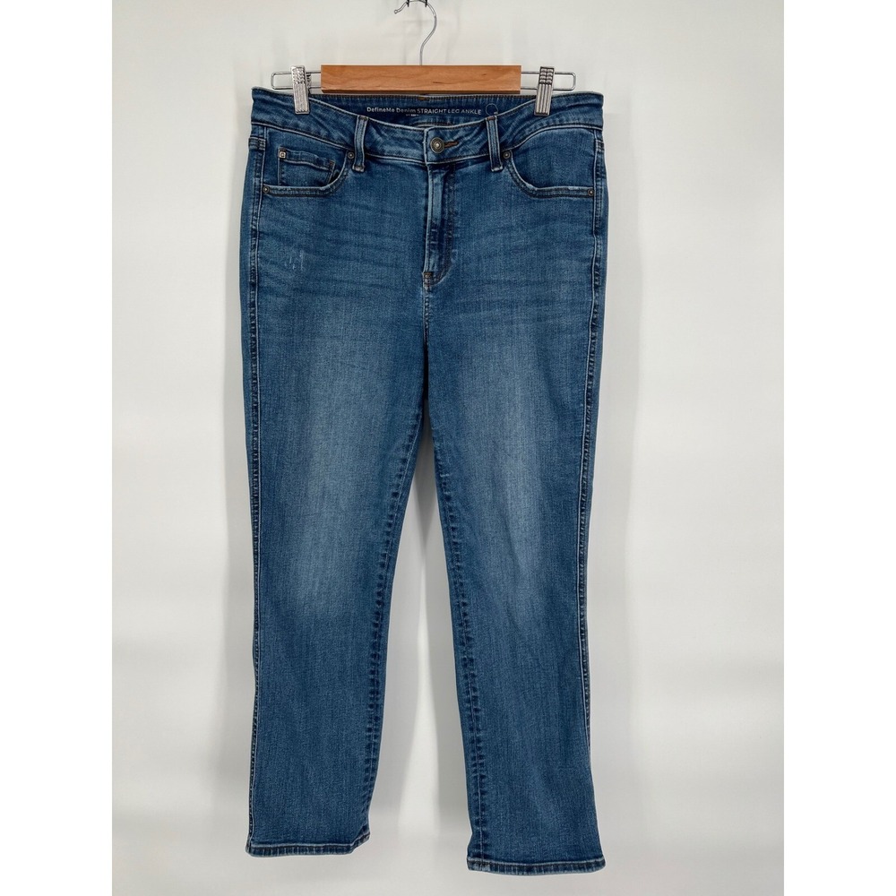 Chico DefineMe Denim Straight Leg‎ Ankle Jeans Medium Wash Comfort Stretch Sz 1